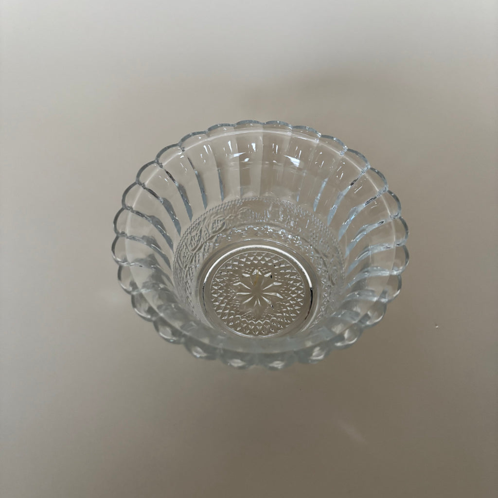 Cuenco De Cristal Tallado Vintage