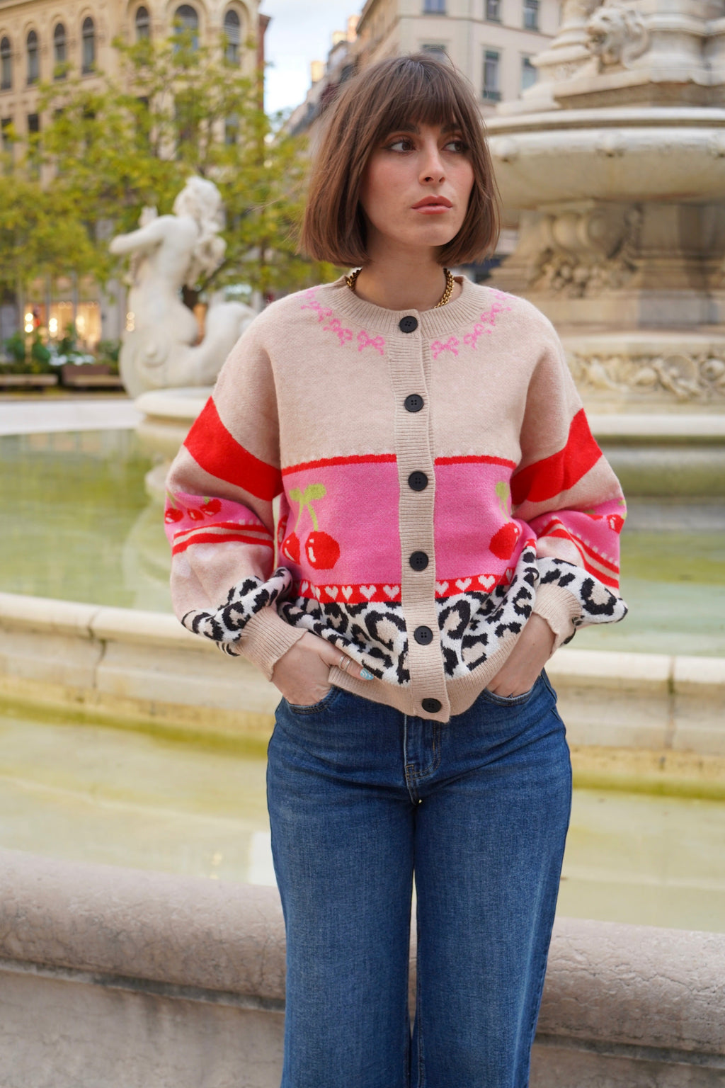 Cherry On The Cake Cardigan Beige