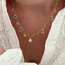 Collier "Trèfle" vert acier-Colliers-Instants Plaisirs • Bijoux-Instants Plaisirs | Bijoux