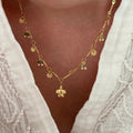 Steel green “Turtle” necklace-Necklaces-Instants Plaisirs • Jewelry-Instants Plaisirs | Jewelry