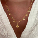 Collier "Tortue" vert acier-Colliers-Instants Plaisirs • Bijoux-Instants Plaisirs | Bijoux