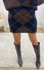 Isoria Knitted Skirt - Chocolate and Black