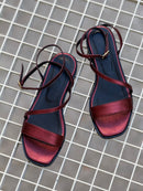 Sandalia plana Grace burdeos