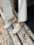 Mocasines Croco Blanco - Lachoix
