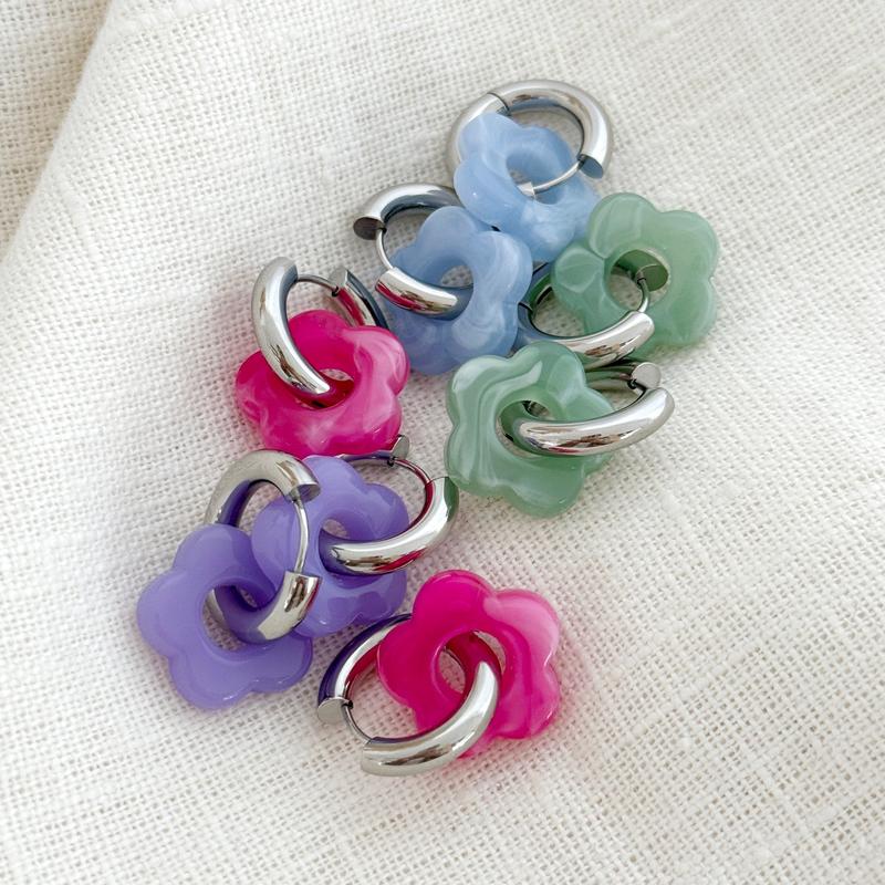 “Stelo” hoop earrings in silver steel-Earrings-instants-plaisirs-Instants Plaisirs | Jewelry