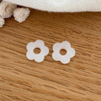 “Mini Flora” acetate flowers-Earrings-instants-plaisirs-White-Instants Plaisirs | Jewelry
