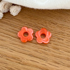 “Mini Flora” acetate flowers-Earrings-instants-plaisirs-Neon orange-Instants Plaisirs | Jewelry