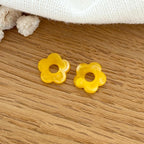“Mini Flora” acetate flowers-Earrings-instants-plaisirs-Yellow-Instants Plaisirs | Jewelry
