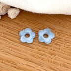 “Mini Flora” acetate flowers-Earrings-instants-plaisirs-Sky blue-Instants Plaisirs | Jewelry
