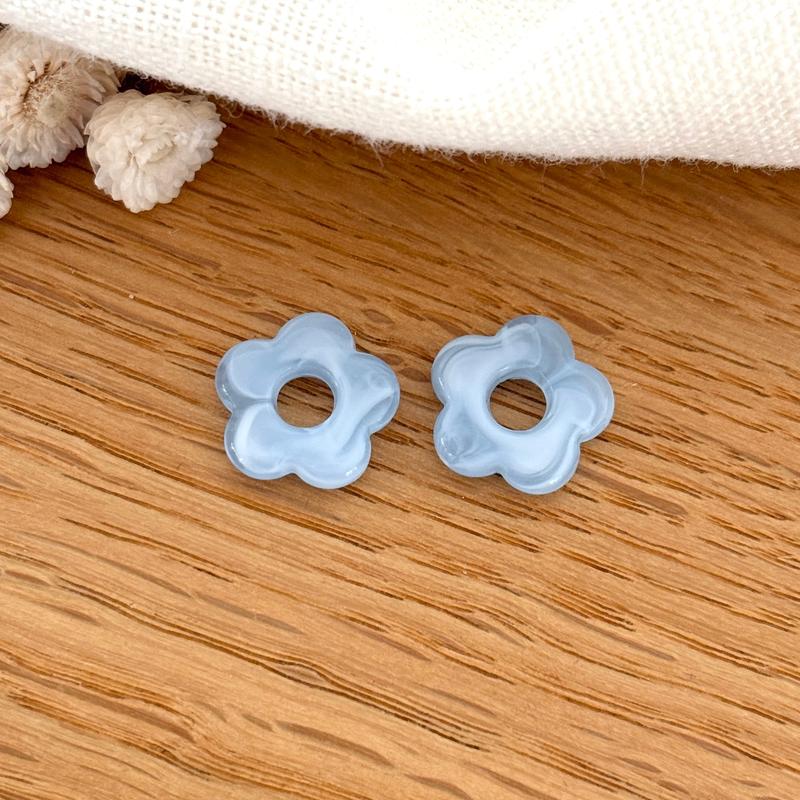 Fleurs "Mini Flora" acétate-Boucles d'oreilles-instants-plaisirs-Bleu ciel-Instants Plaisirs | Bijoux