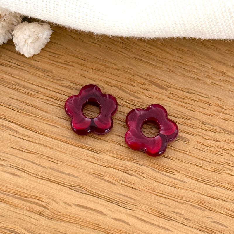 Fleurs "Mini Flora" acétate-Boucles d'oreilles-instants-plaisirs-Cerise-Instants Plaisirs | Bijoux