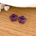 “Mini Flora” acetate flowers-Earrings-instants-plaisirs-Violet-Instants Plaisirs | Jewelry