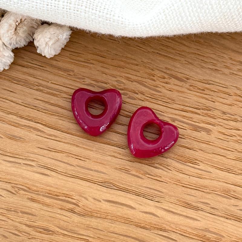 Heart "Lovo" acetate-Earrings-instants-plaisirs-Cerise-Instants Plaisirs | Jewelry