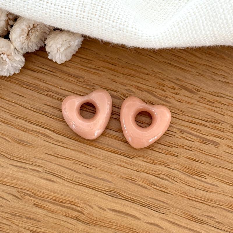 Coeur "Lovo" acétate-Boucles d'oreilles-instants-plaisirs-Nude-Instants Plaisirs | Bijoux