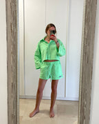 Short À Carreaux Vichy - Lime