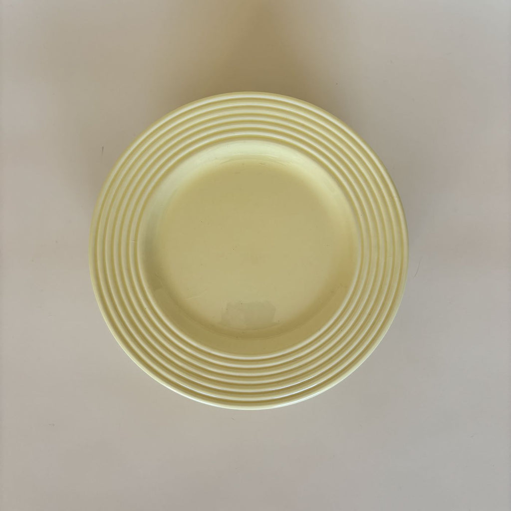 Lote De 9 Platos De Postre Amarillos Vintage
