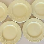 Lote De 9 Platos De Postre Amarillos Vintage