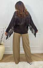 Cardigan Con Frange Leory - Cioccolato