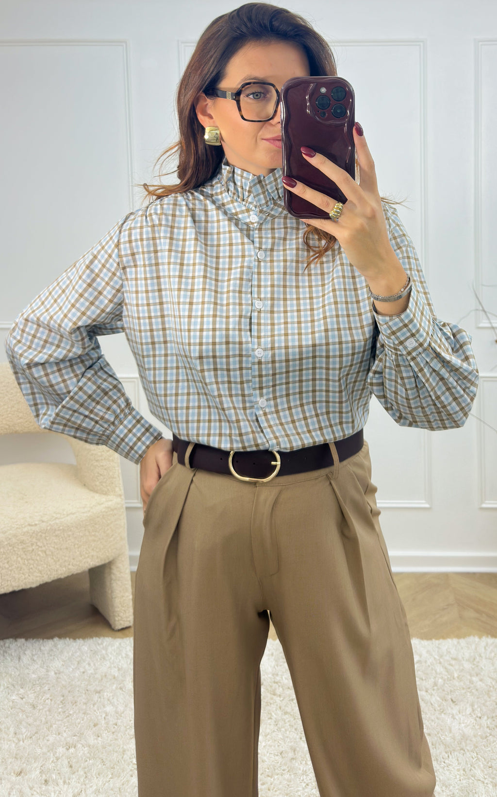 Eliohn Check Shirt - Blue and Beige