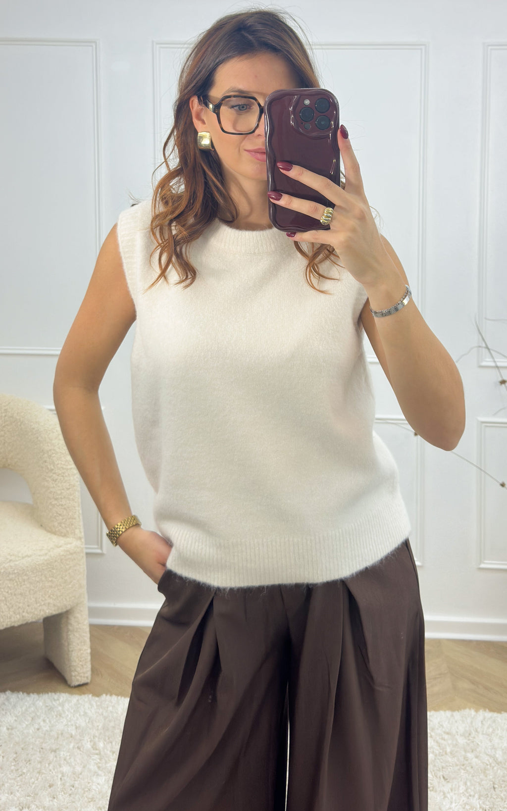 Maglione Senza Maniche Izaac - Écru