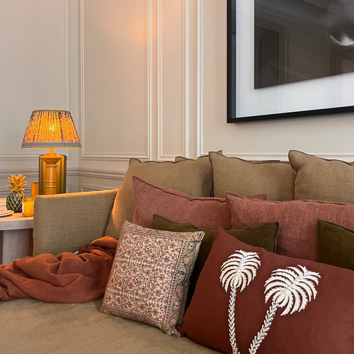 Cushion - Cloud - Rooibos Linen - Palm trees