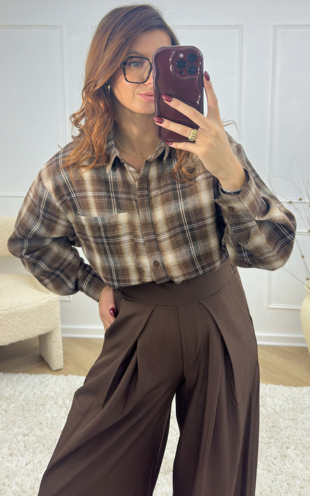 Camicia A Quadri Nayael - Marrone