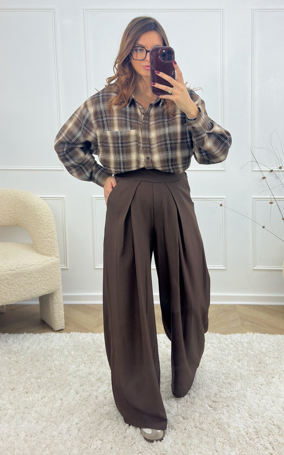 Camicia A Quadri Nayael - Marrone