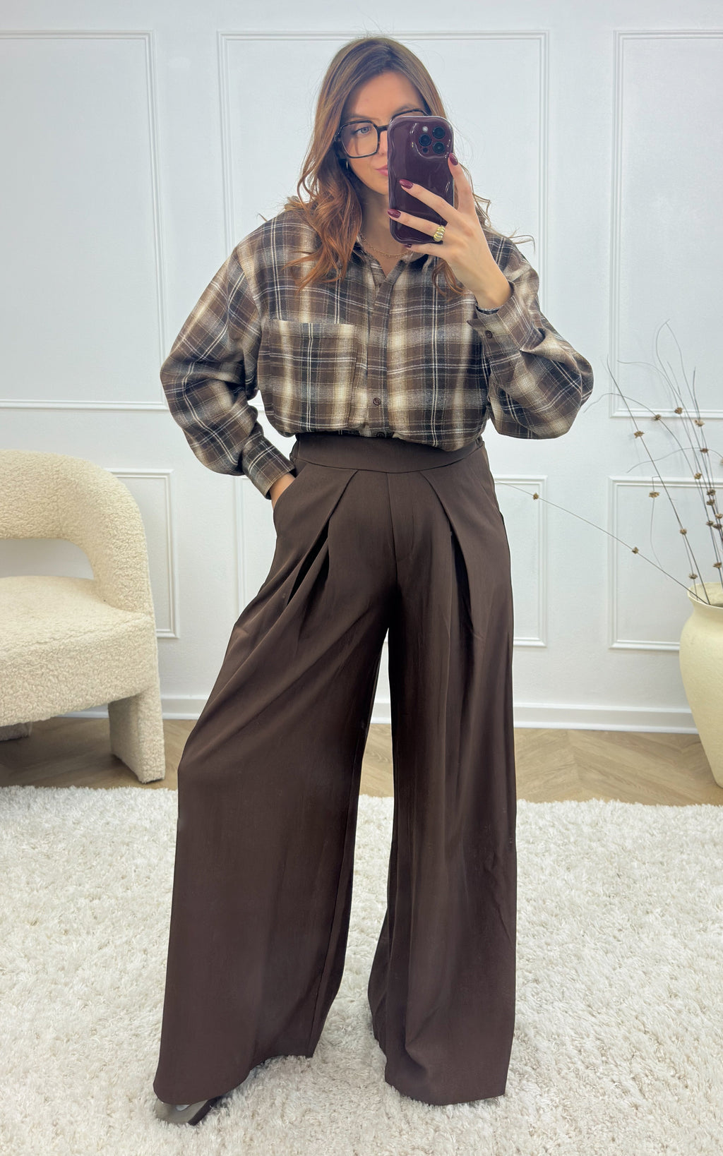 Camicia A Quadri Nayael - Marrone