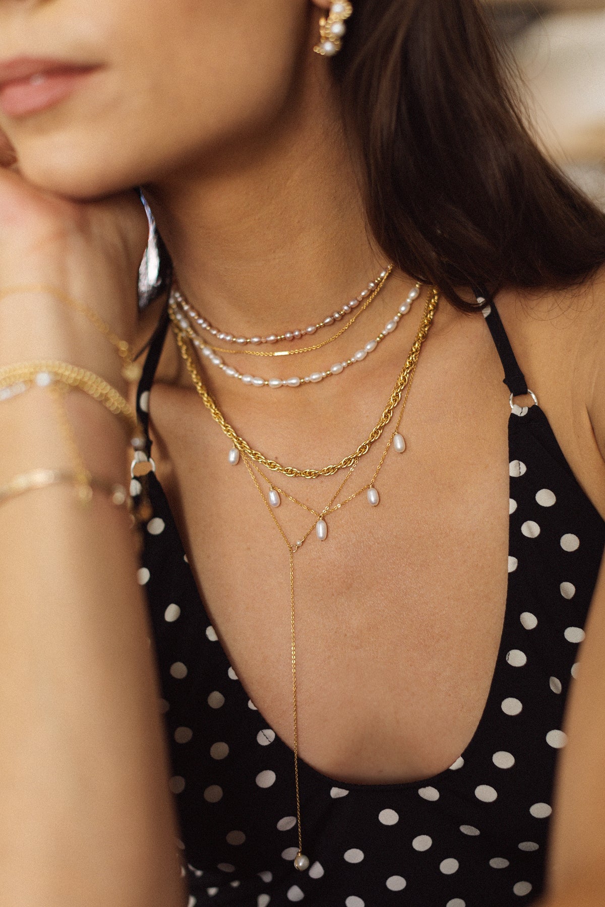 Collar Grano de Arroz - Perla de Cultivo Rosa