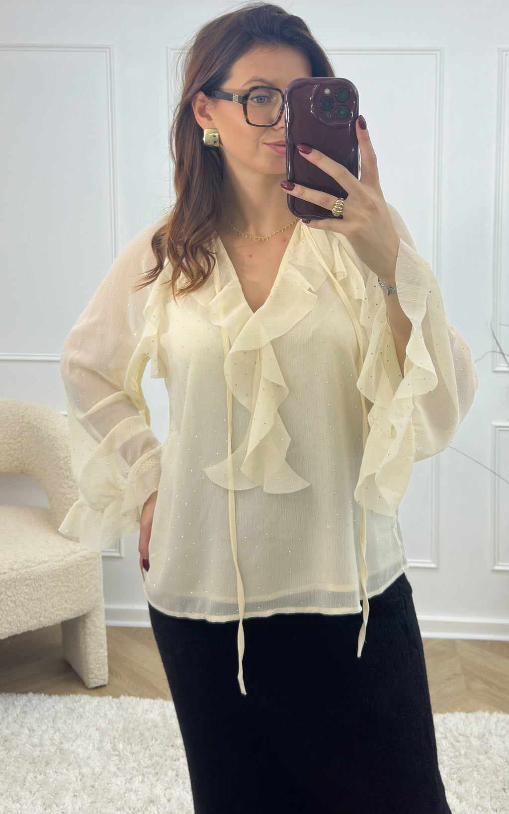Blusa Strass Aelo - Crudo