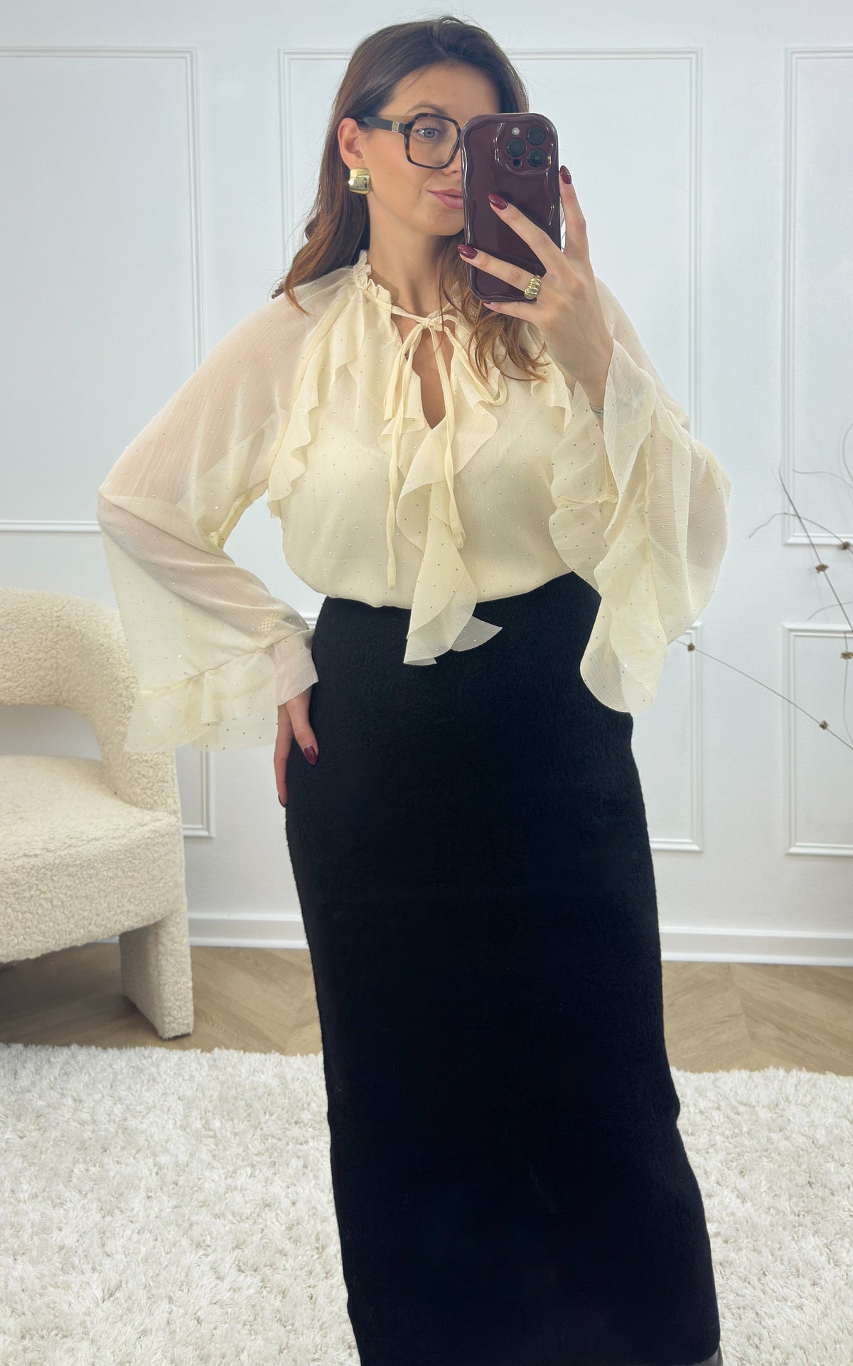 Blusa Strass Aelo - Crudo