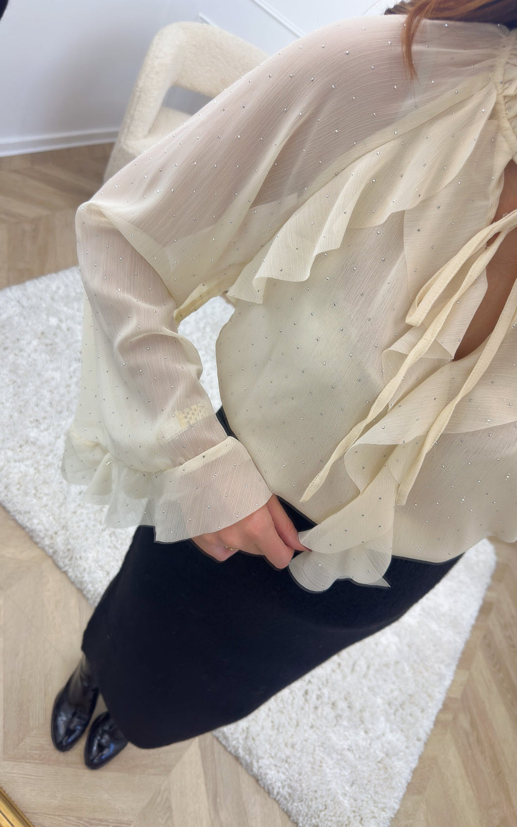 Blusa Strass Aelo - Crudo