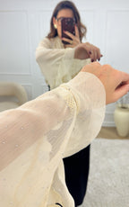 Blusa Strass Aelo - Crudo