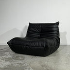 Black Leather Togo Lounge Chair