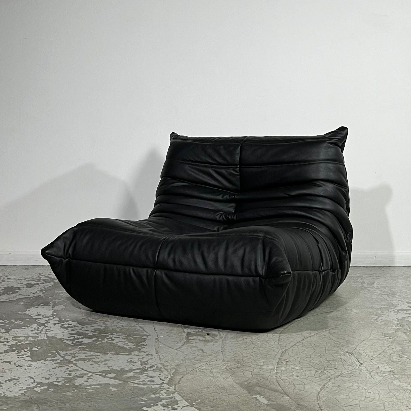 Black Leather Togo Lounge Chair