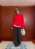 Top a Maniche Lunghe Brady Oversized - Red