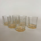Juego de 6 vasos facetados amarillos