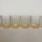 Juego de 6 vasos facetados amarillos