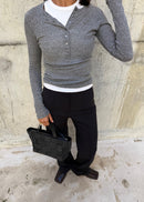 Pull Reese Henley Long Sleeve Débardeur - Grey