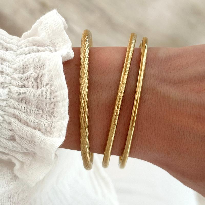 Joncs "Eden" acier-Bracelets-instants-plaisirs-Instants Plaisirs | Bijoux