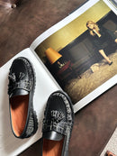 Penny Chunky Loafer Croco Black - Lachoix