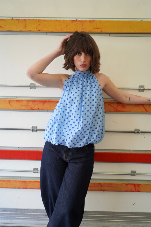 Top Polka Bleu
