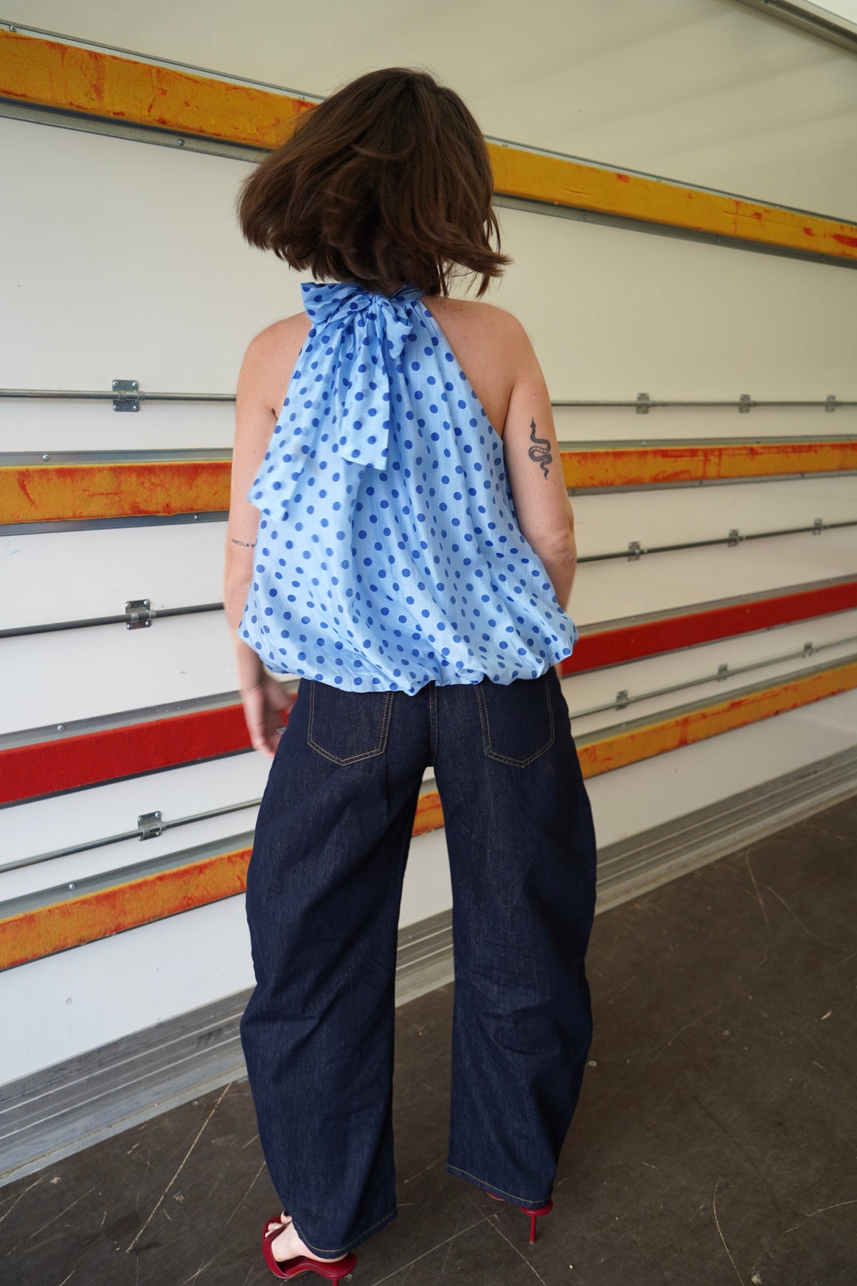 Top Polka Blu