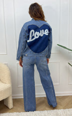 Giacca Di Jeans Cleo - Blu E Bianco