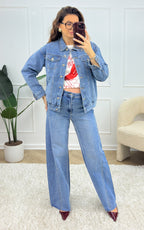 Giacca Di Jeans Cleo - Blu E Bianco