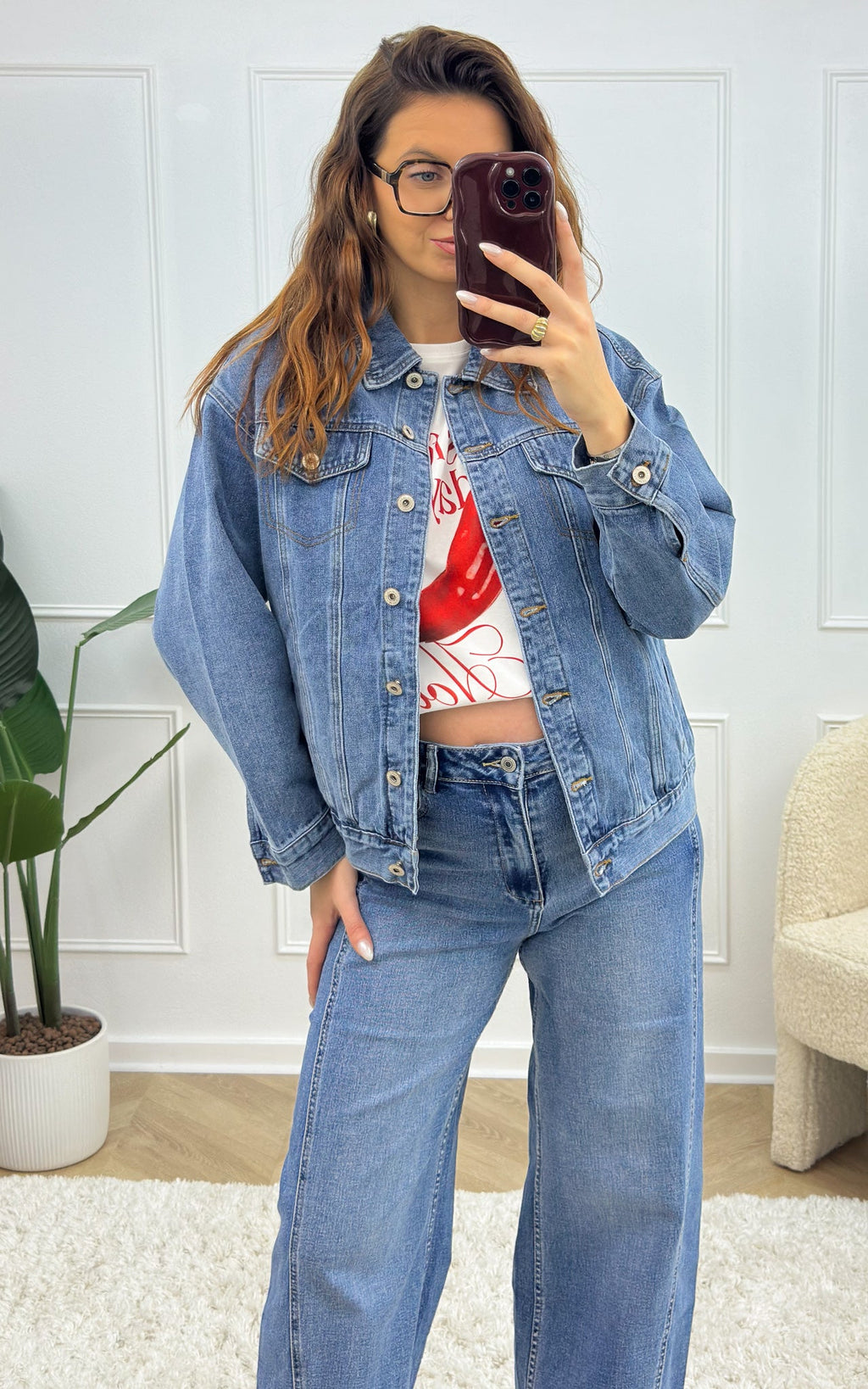 Giacca Di Jeans Cleo - Blu E Bianco