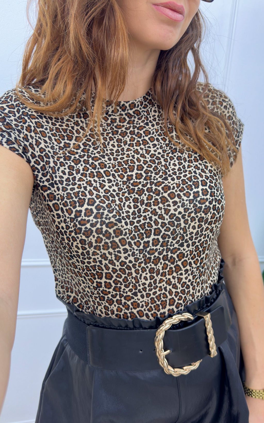 Sage Leopard T-Shirt - Brown and Beige