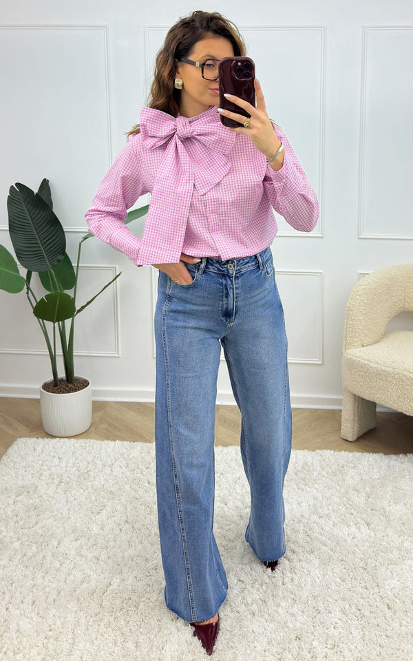 Blusa Cuadros Opal - Rosa