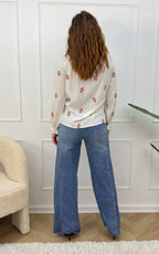 Floral Vaila Blouse - White