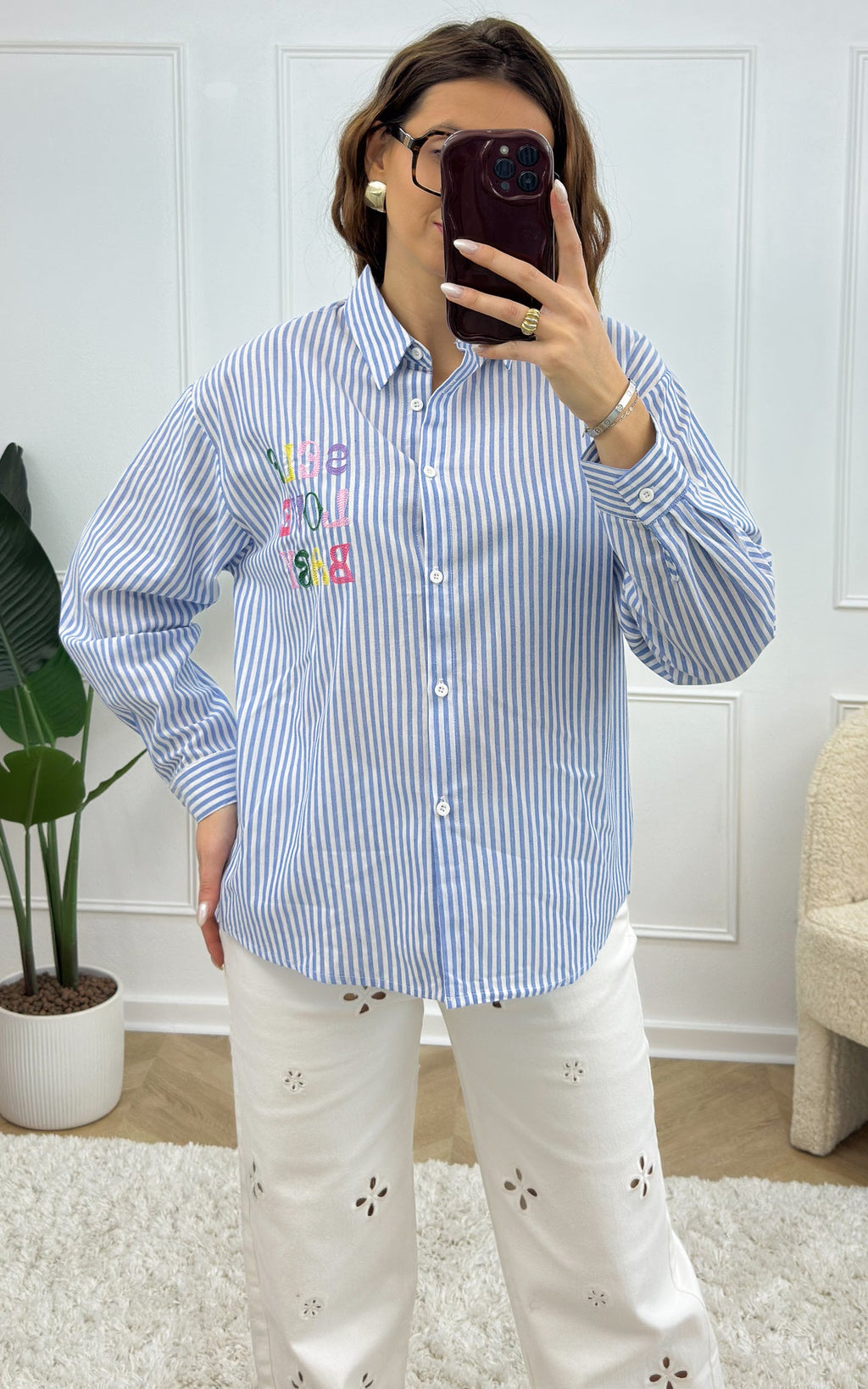 Camicia A Righe Juna - Blu E Bianco